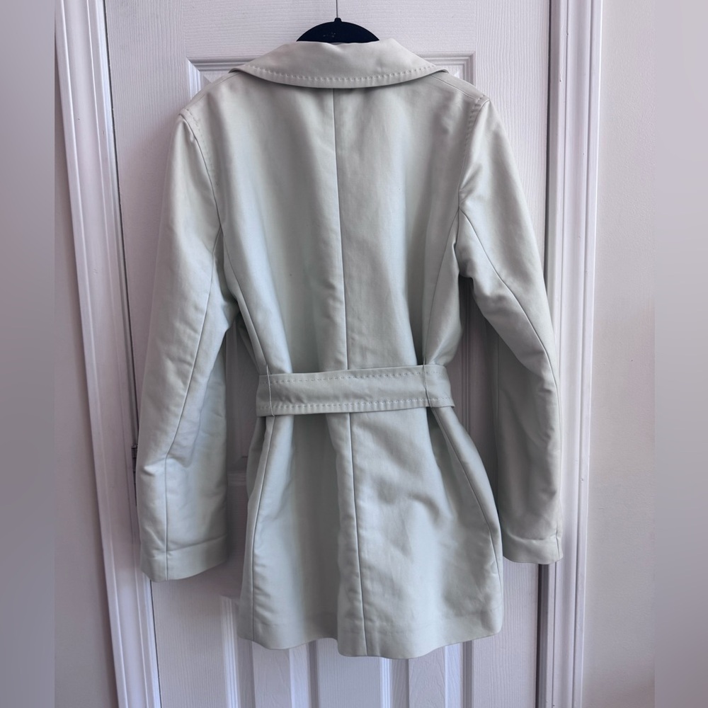 AGNONA Women's Pale Green Belted Italian Trench Coat Size 44 (U.S. medium) - Picture 5 of 8